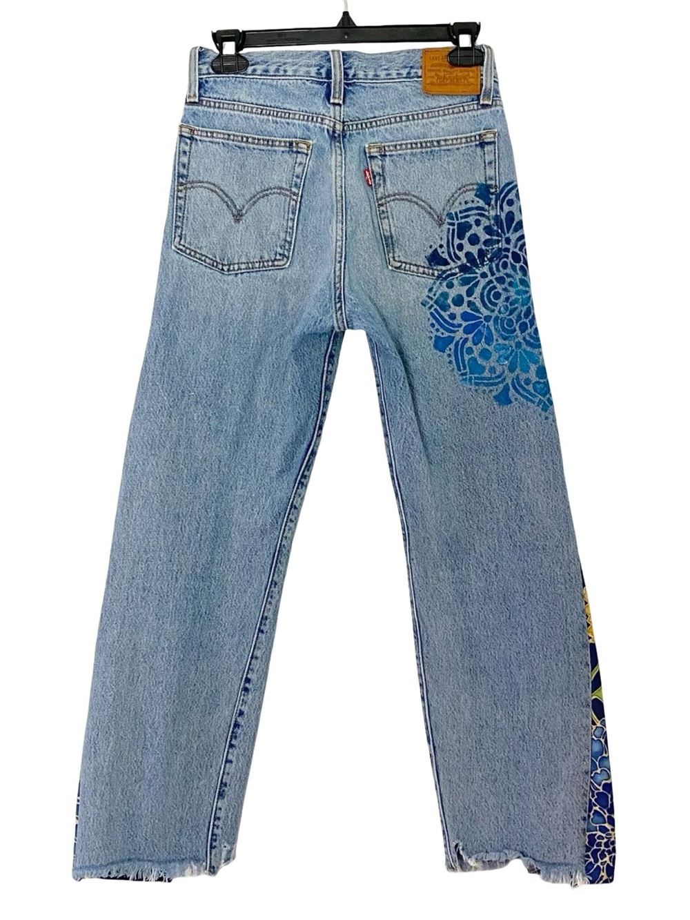 Levi’s Wedgie Premium Custom Jeans Waist 26 Womens Size 2 XS Levis Upcycled OOAK - Picture 2 of 16